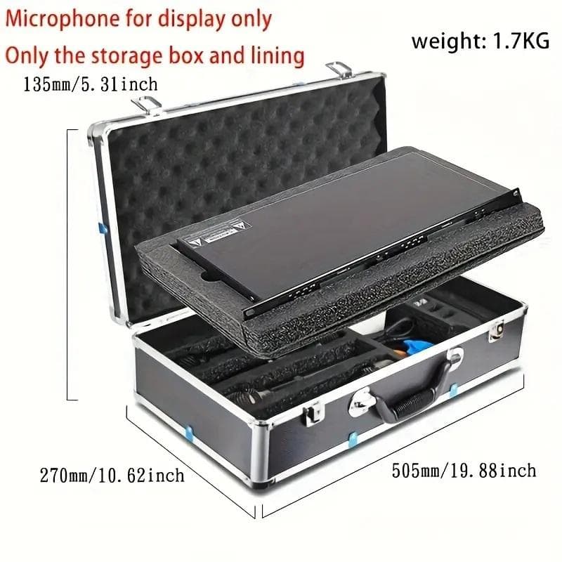 マイクキットやミキサーにアルミアタッシュケース傷防止航空用耐衝撃