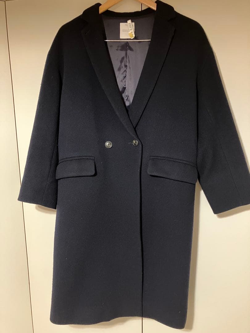 北欧、暮らしの道具店 チェスターコート ネイビー クリーニング済み