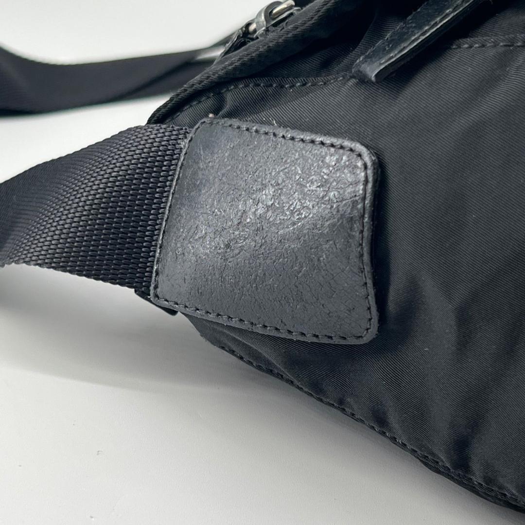 12460✨プラダ ショルダーバッグ ナイロン ダブルベルト 三角ロゴ 黒