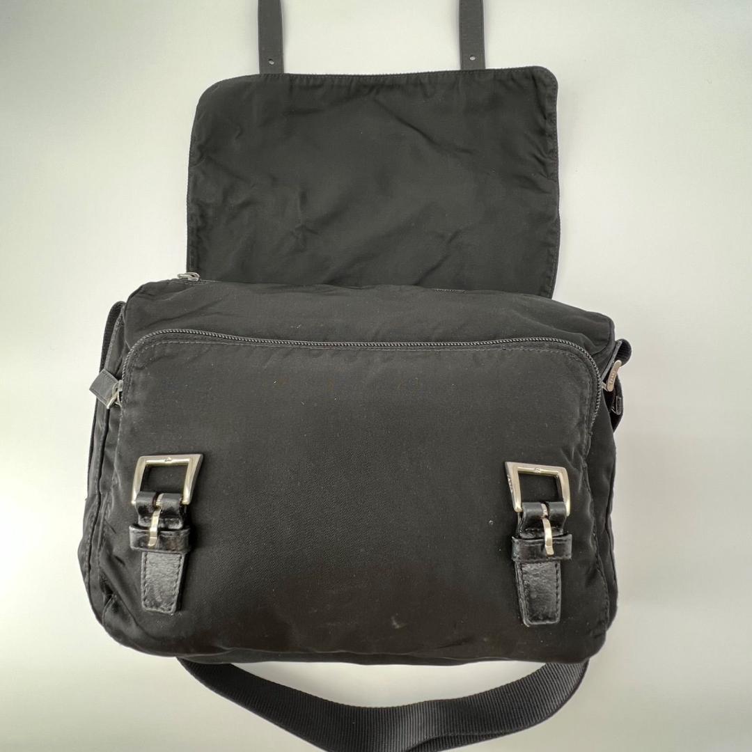 12460✨プラダ ショルダーバッグ ナイロン ダブルベルト 三角ロゴ 黒