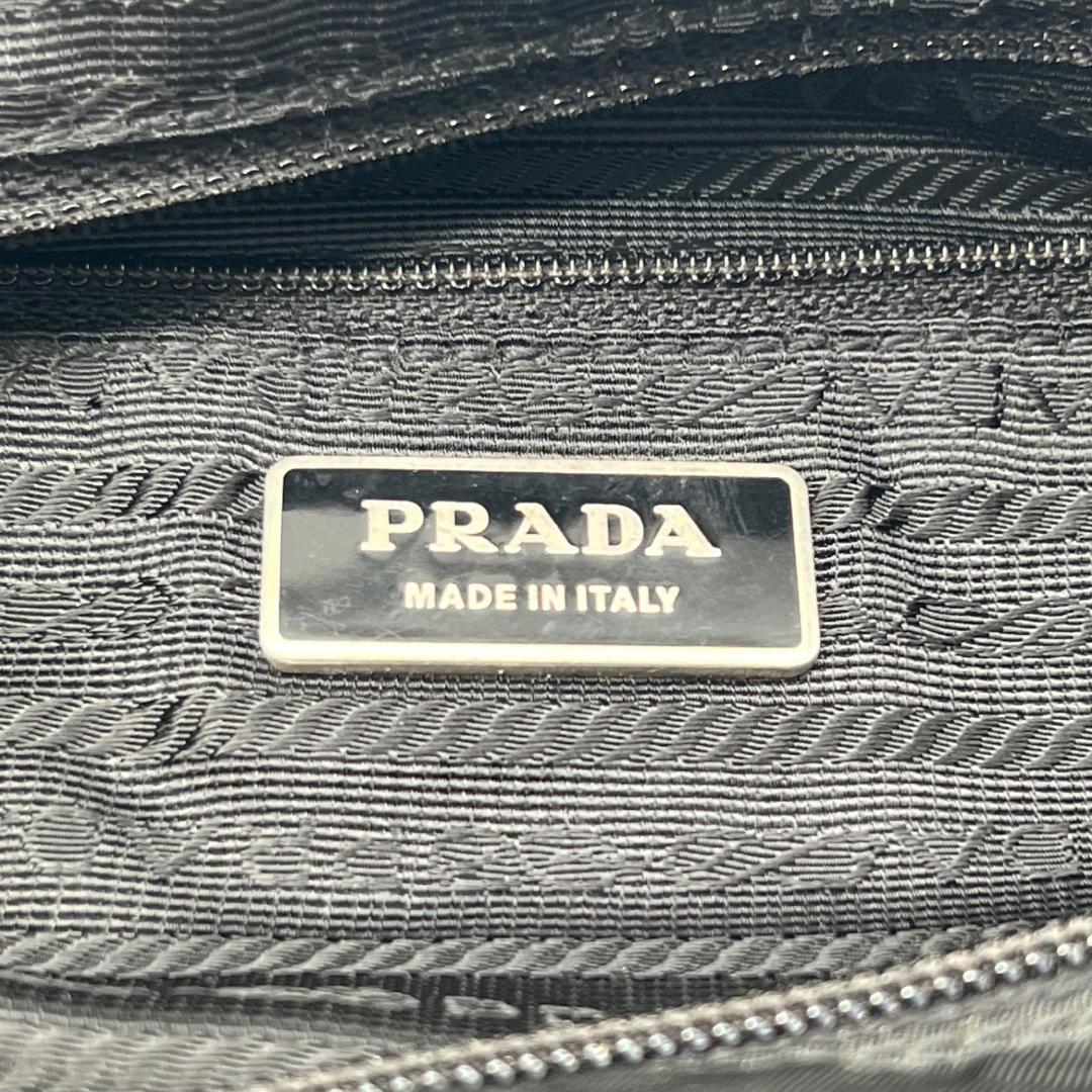 12460✨プラダ ショルダーバッグ ナイロン ダブルベルト 三角ロゴ 黒