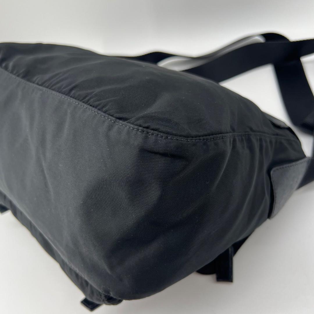 12460✨プラダ ショルダーバッグ ナイロン ダブルベルト 三角ロゴ 黒