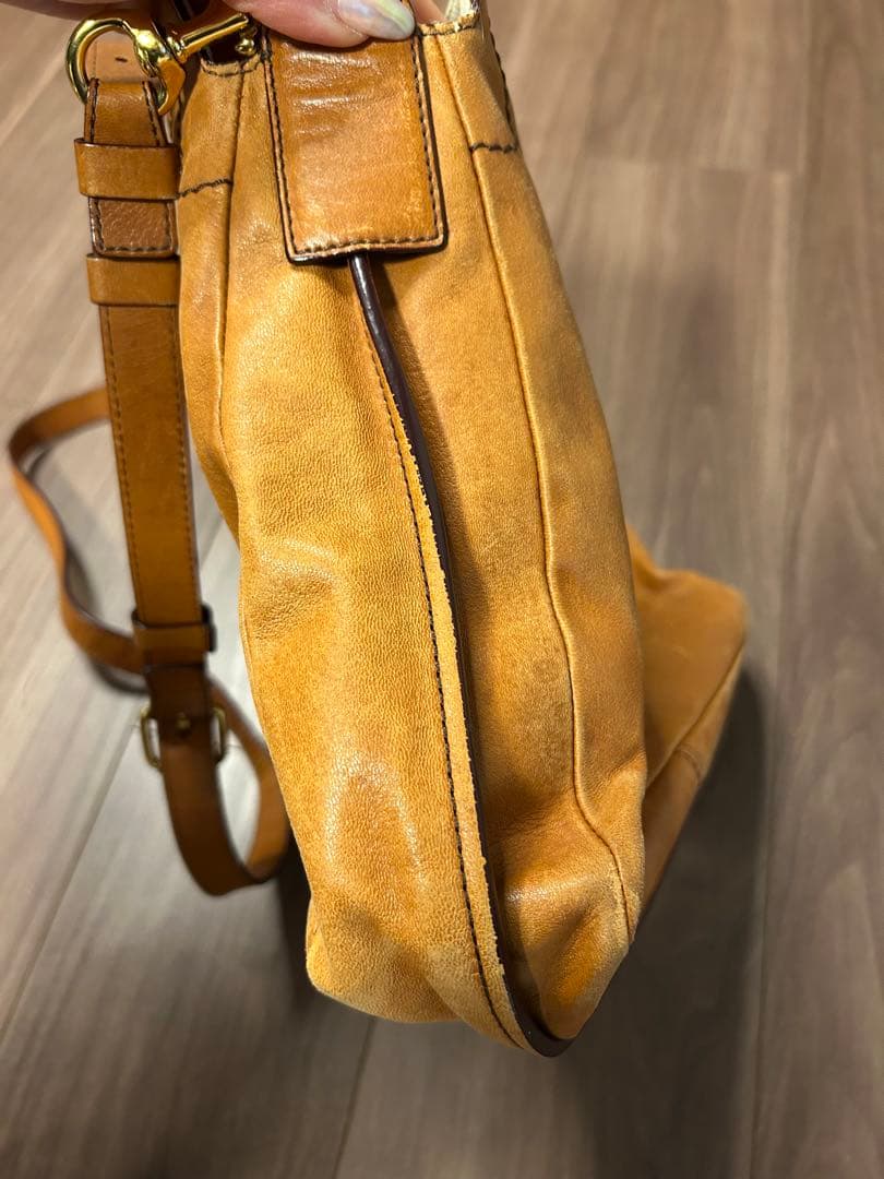 Chloe キャメル　ヴィンテージ　レザーショルダーバッグ