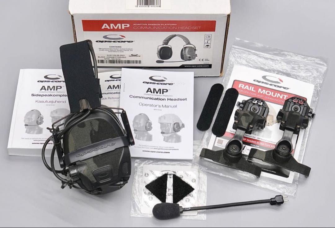 実物Ops Core AMP NFMI対応モデル ヘルメットマウント付き Ops-Core AMP NFMI Tactical Headset w/ Active Hearing Protection