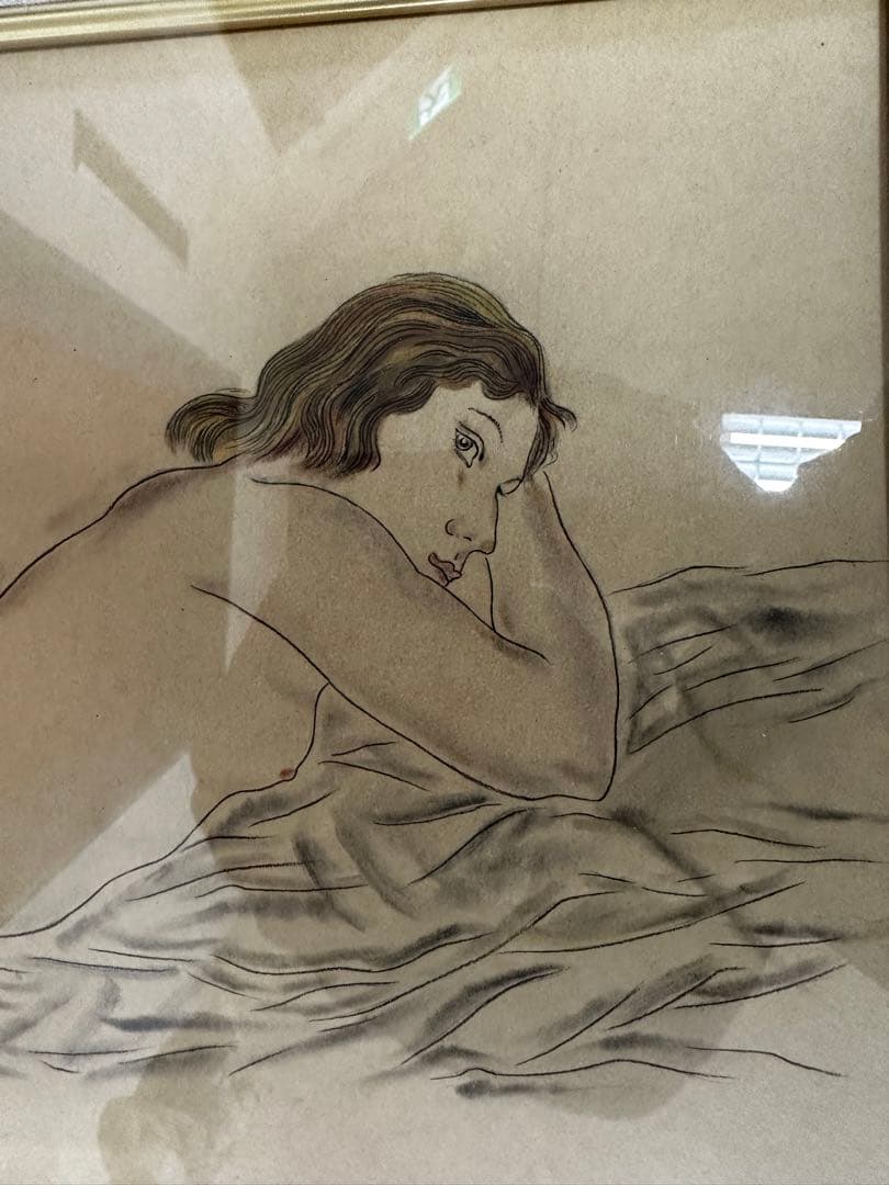 専用　Foujita 裸婦水彩画額　52✖️42cm け東0309②