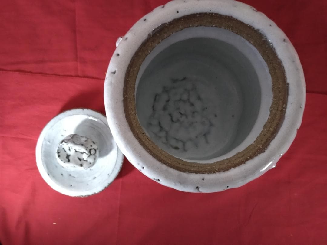 c153 水指 萩焼 塗蓋付 渋谷泥詩 木箱 茶道具 古物 水