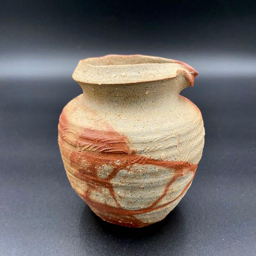 備前焼 細川敬弘 片口 酒器 日本酒小壺 徳利 酒つぎ 火襷 緋襷