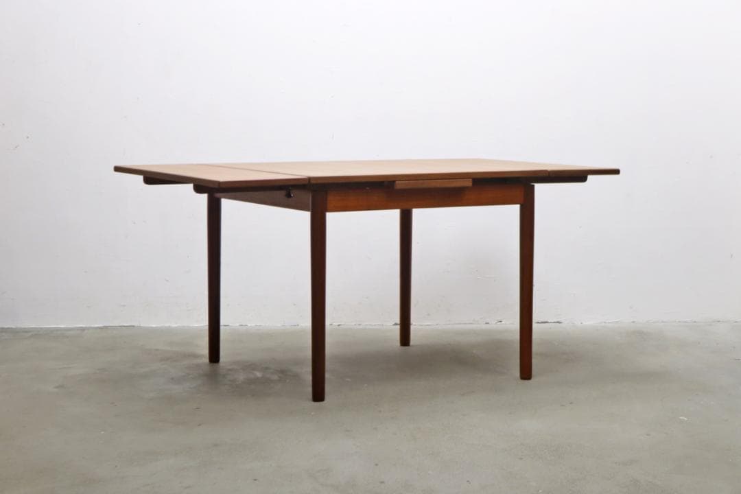 ヴィンテージ チーク材 エクステンション ダイニングテーブル ドローリーフ