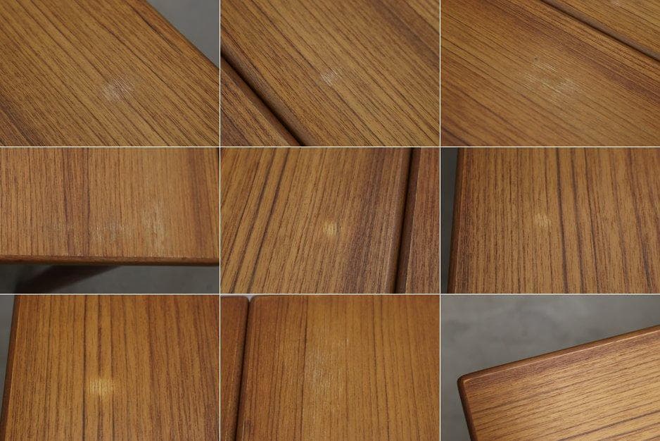 ヴィンテージ チーク材 エクステンション ダイニングテーブル ドローリーフ