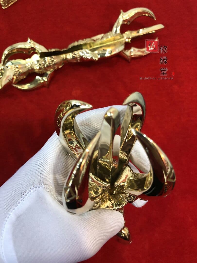 唐密法具 法器 宋式五鈷杵 金剛杵 真鍮製 トップ 23cm