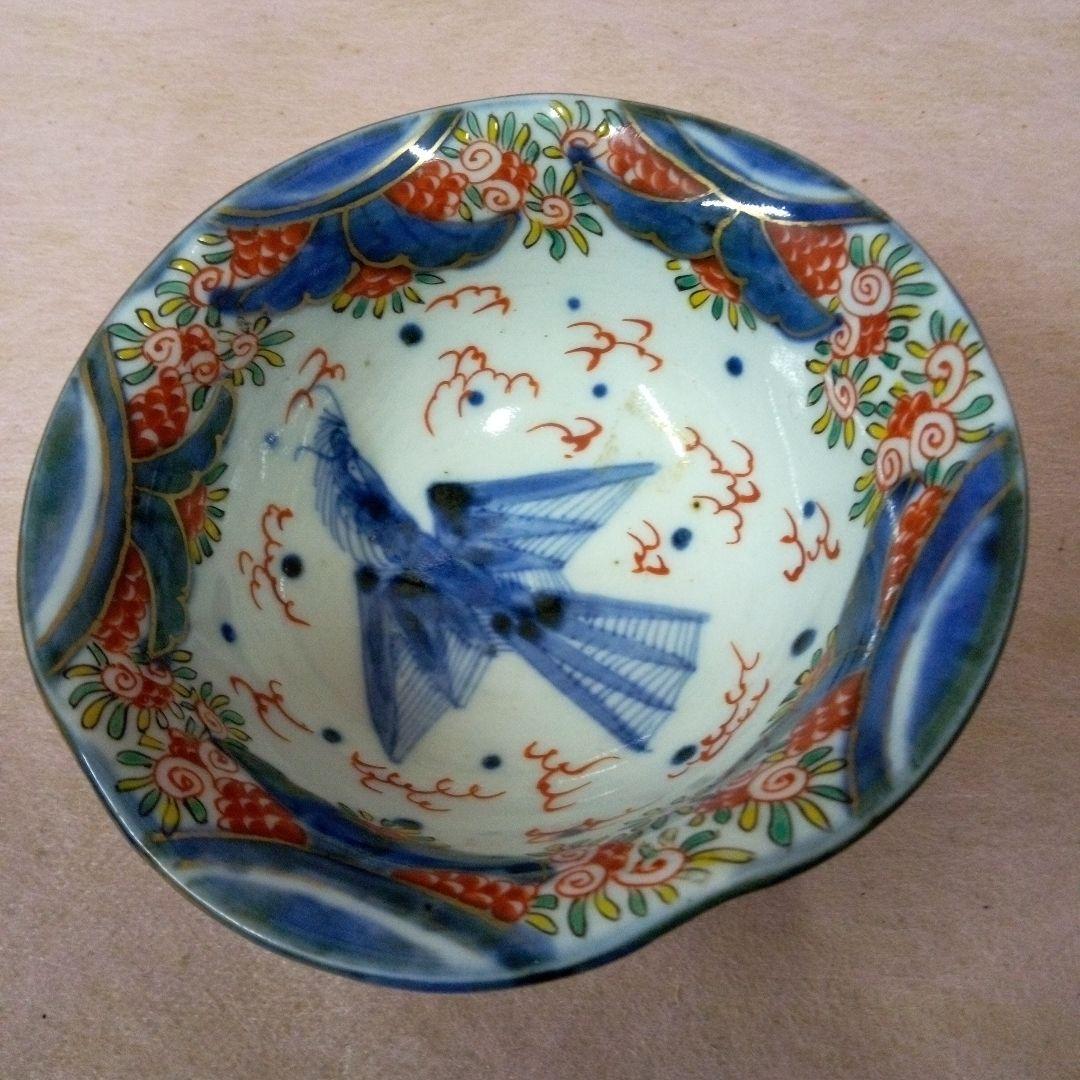 古伊万里 麒麟鳳凰文様錦三ツ鉢 古美術 古道具 骨董品