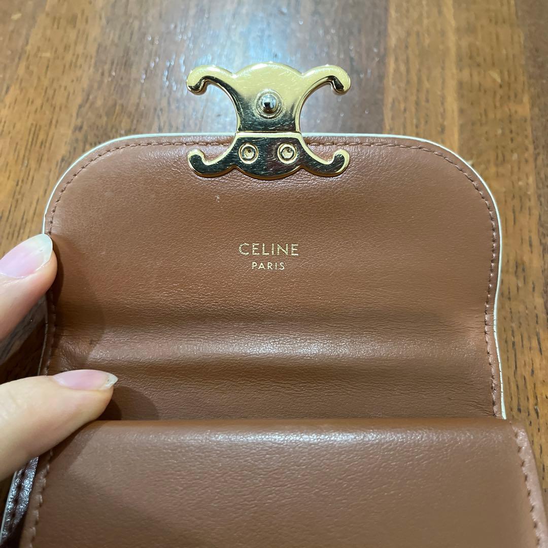 CELINE ホワイトレザー 三つ折り財布