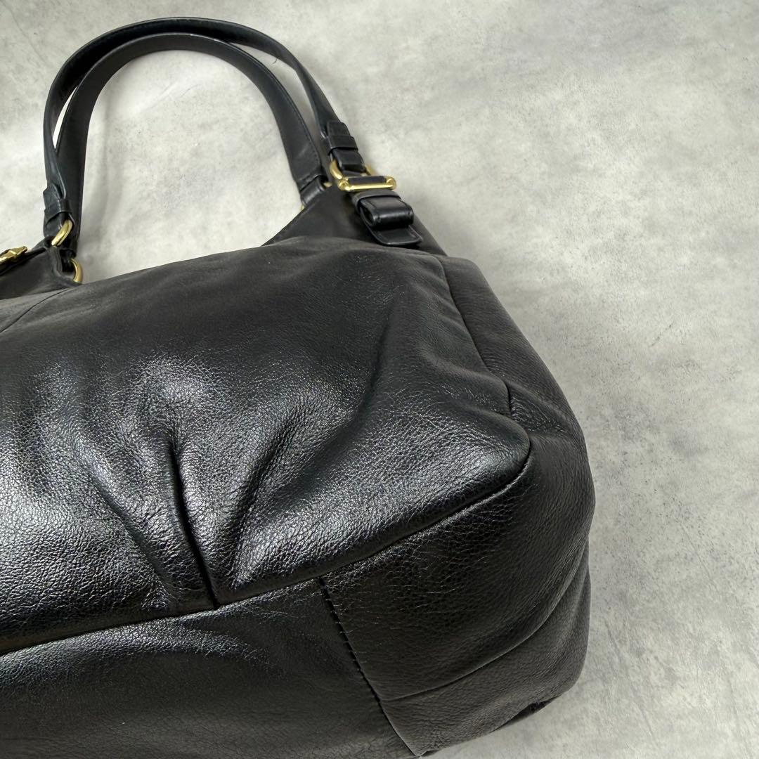 COACH マディソン マギー ショルダーバッグ ブラック レザー