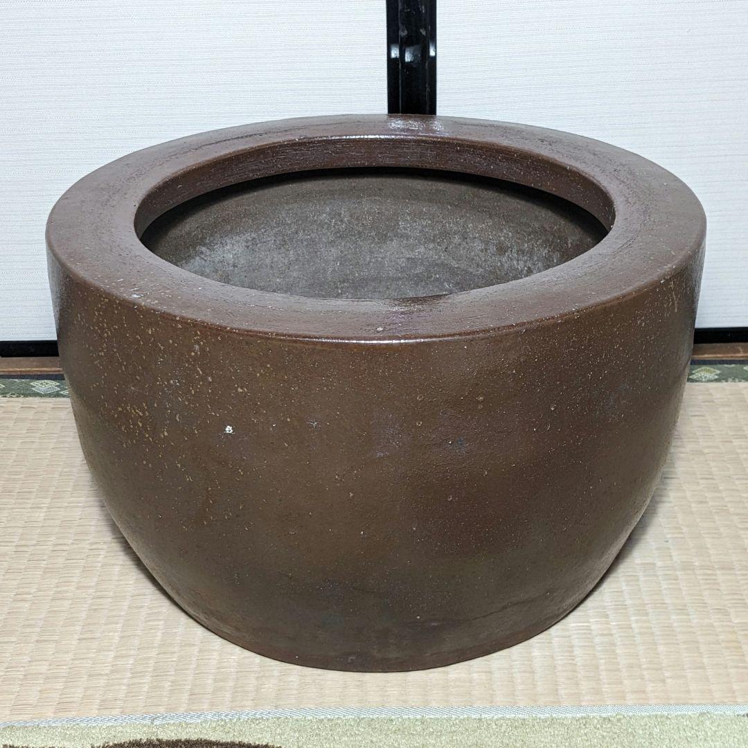 【水漏れ注意】明治時代 備前焼 火鉢 置物 植木鉢 プランター ガーデニング 水漏れ注意】明治時代 備前焼 火鉢 置物 植木鉢 プランター ガーデニング