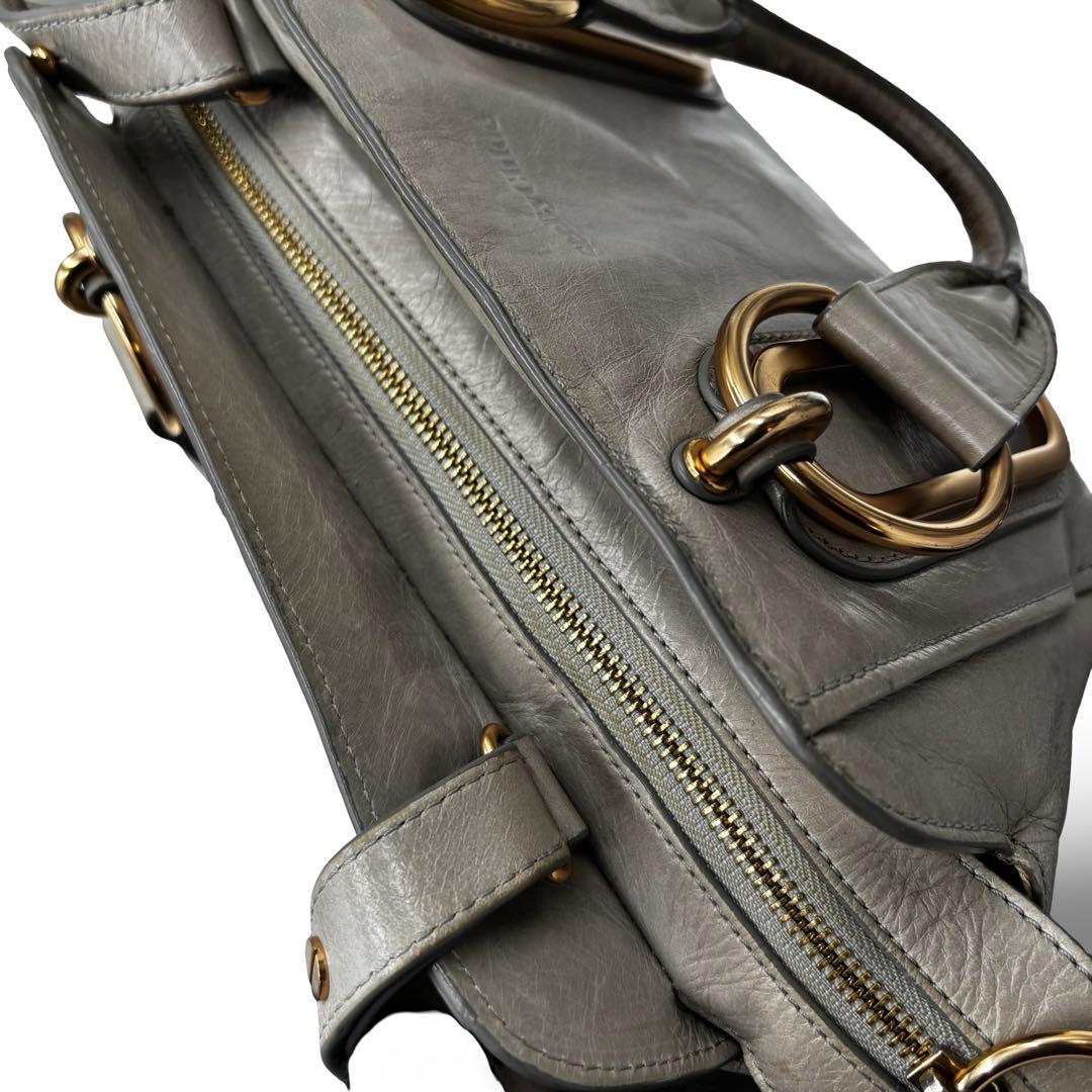 【ヴィンテージ】シーバイクロエ　2way ショルダーバッグ　ハンド　ロゴ金具