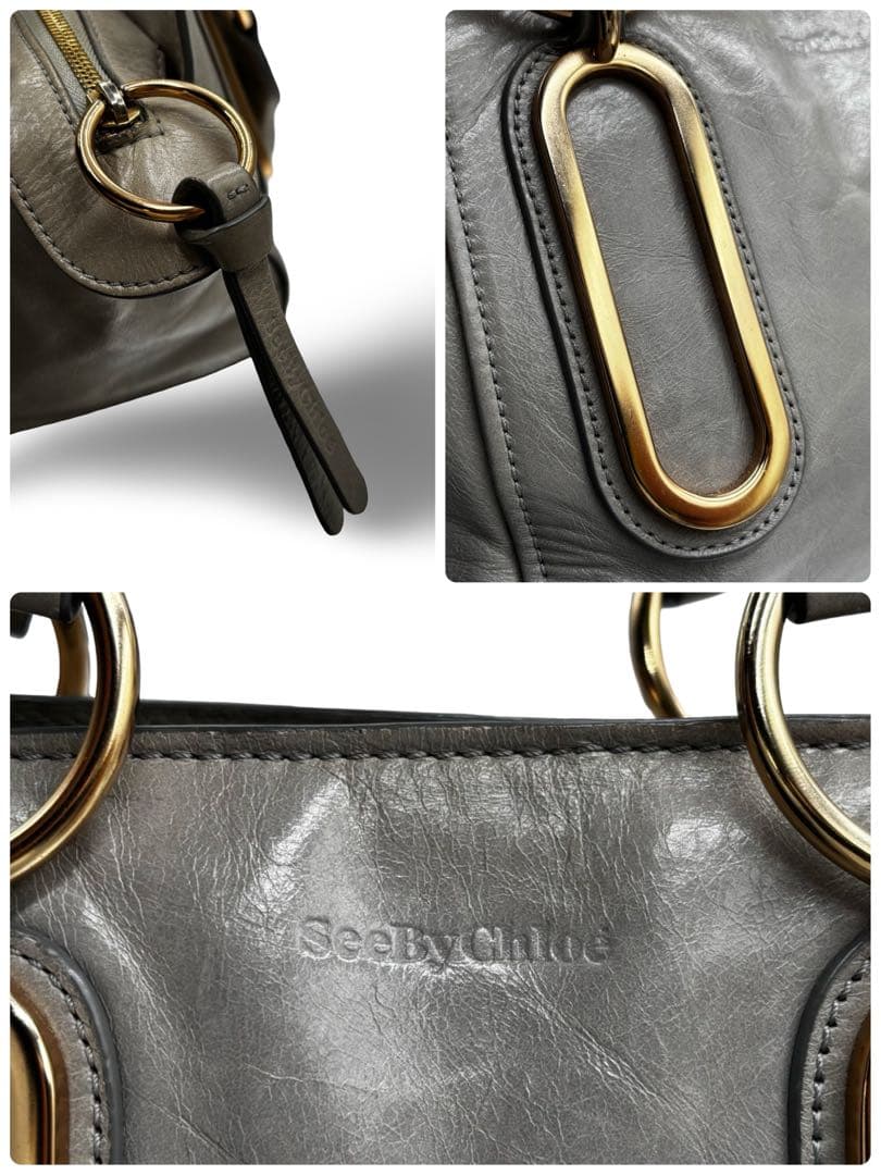 【ヴィンテージ】シーバイクロエ　2way ショルダーバッグ　ハンド　ロゴ金具
