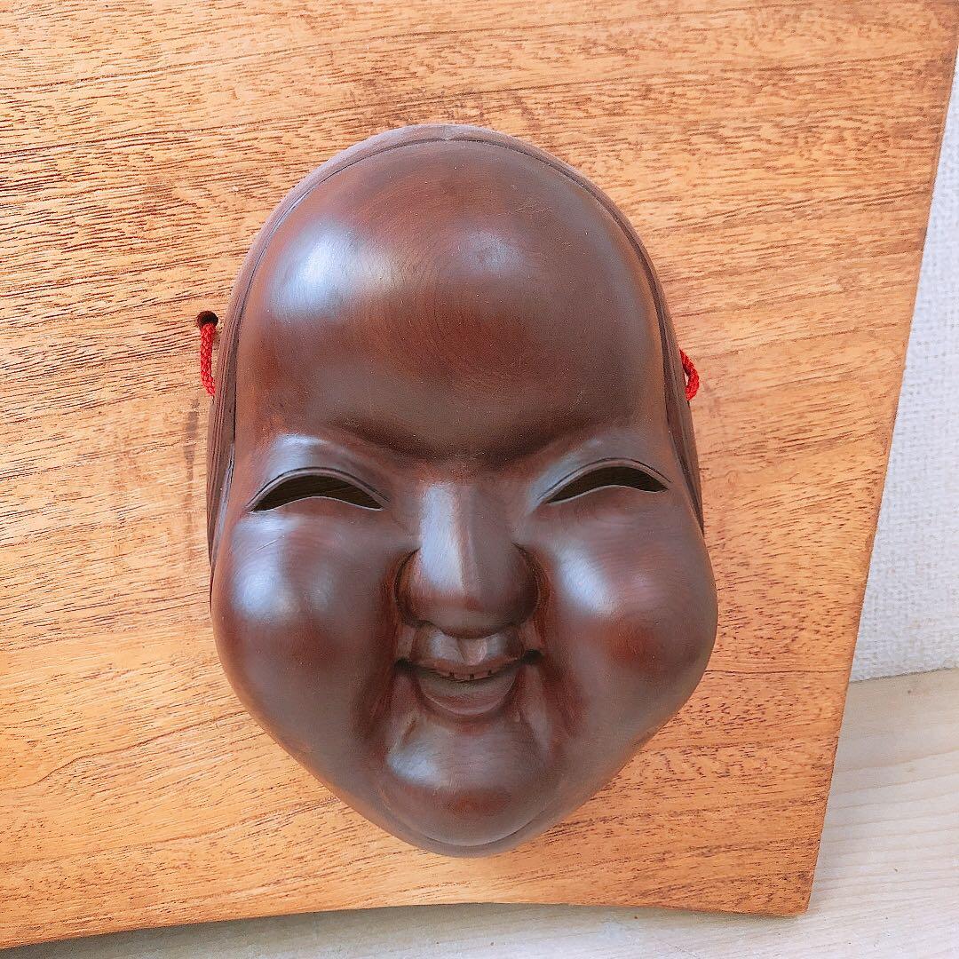l*i様 般若 お多福 木彫り 能面 壁飾り 和風 インテリア 工芸品 作者不明