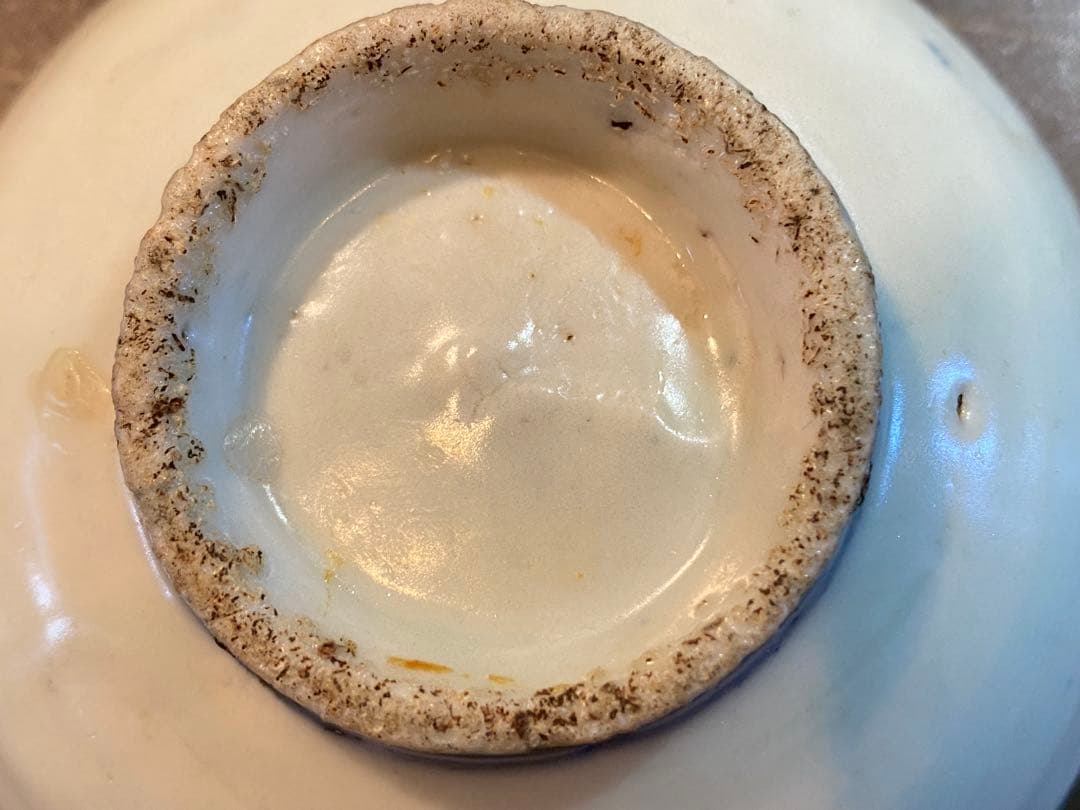 中国汕頭・スワトウ染付絵皿 鑑賞台付 沈船品・ヴィンテージ レア