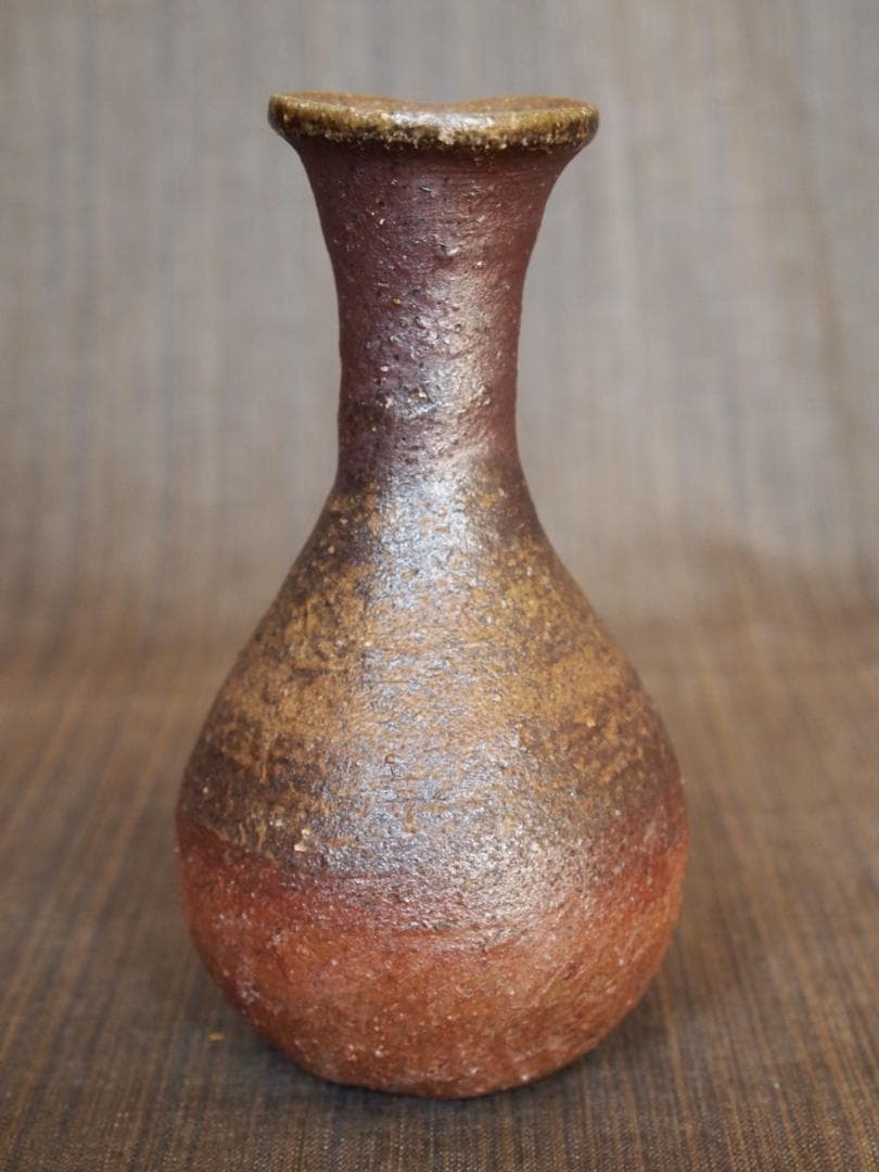 備前焼 穴窯 備前焼物故作家 前嶋 五一郎 緋襷徳利76 備前焼卸・