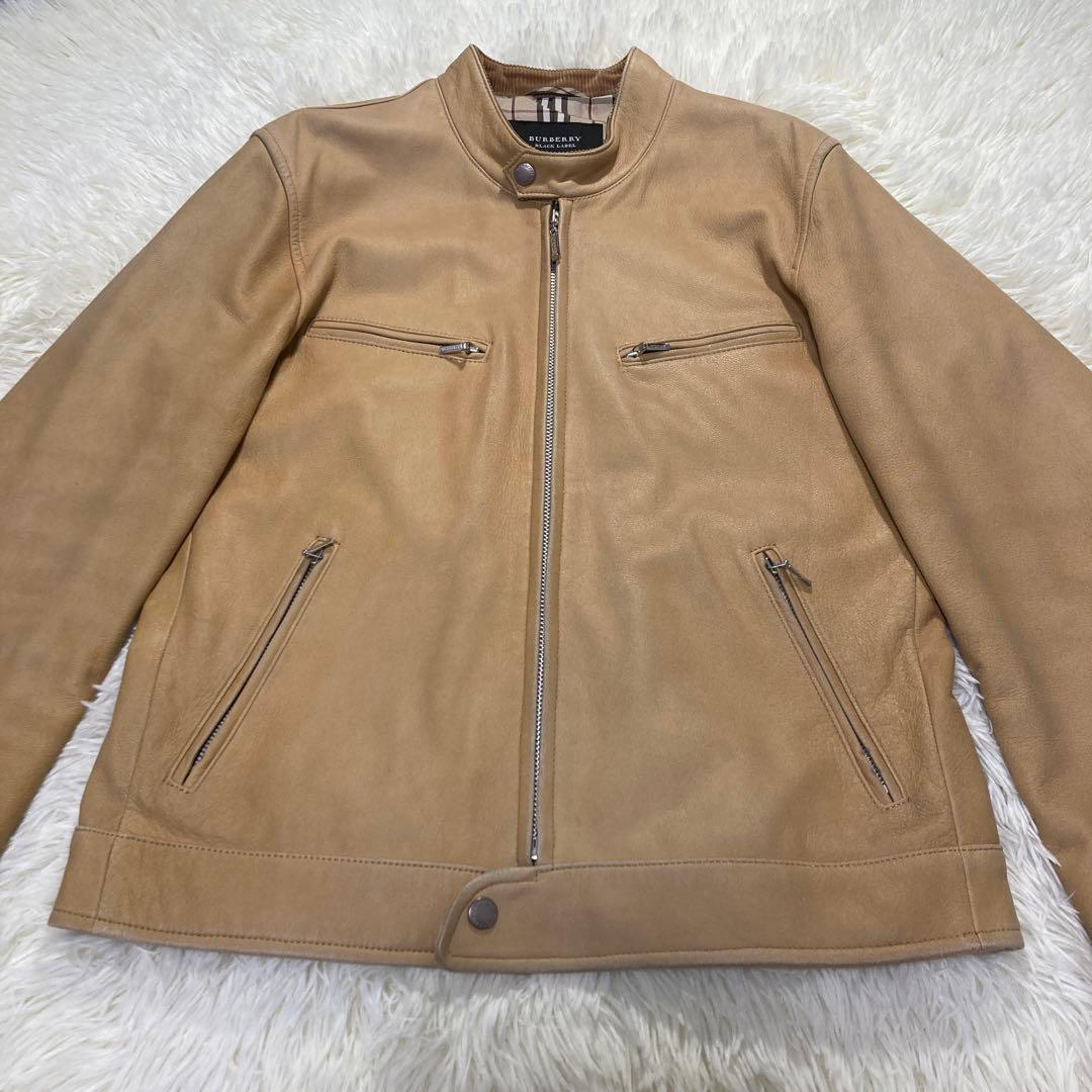 オーラ◎】バーバリーブラックレーベル レザージャケット ラムレザー