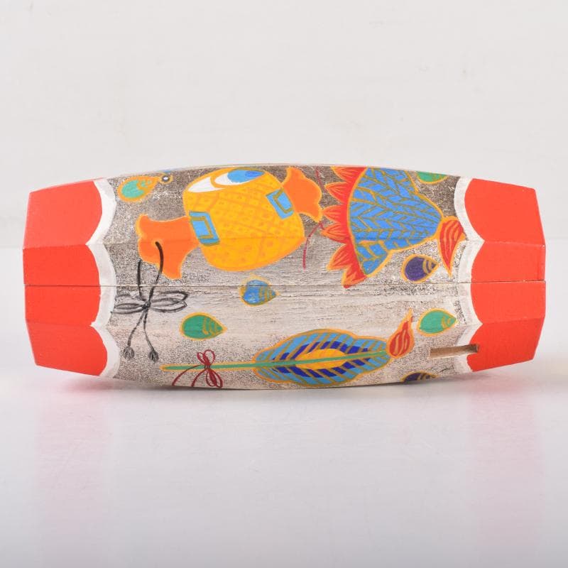 茶道具　宝尽し蒔絵　ぶりぶり香合　在銘　共箱　V　7082