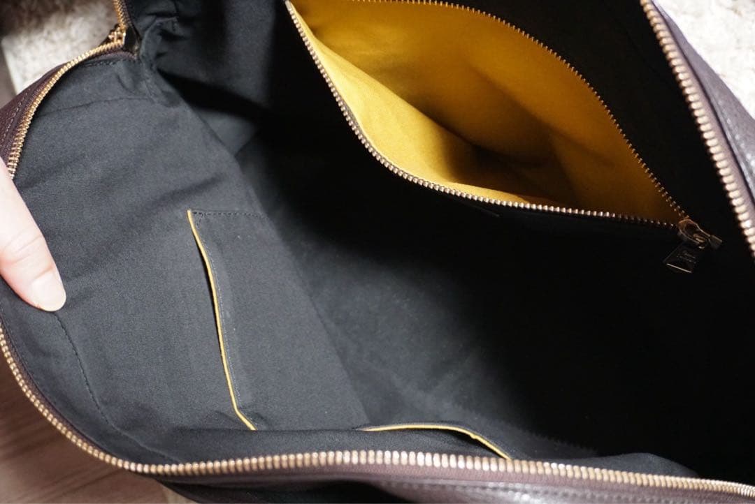 ダークブラウン レザー ビジネスバッグ