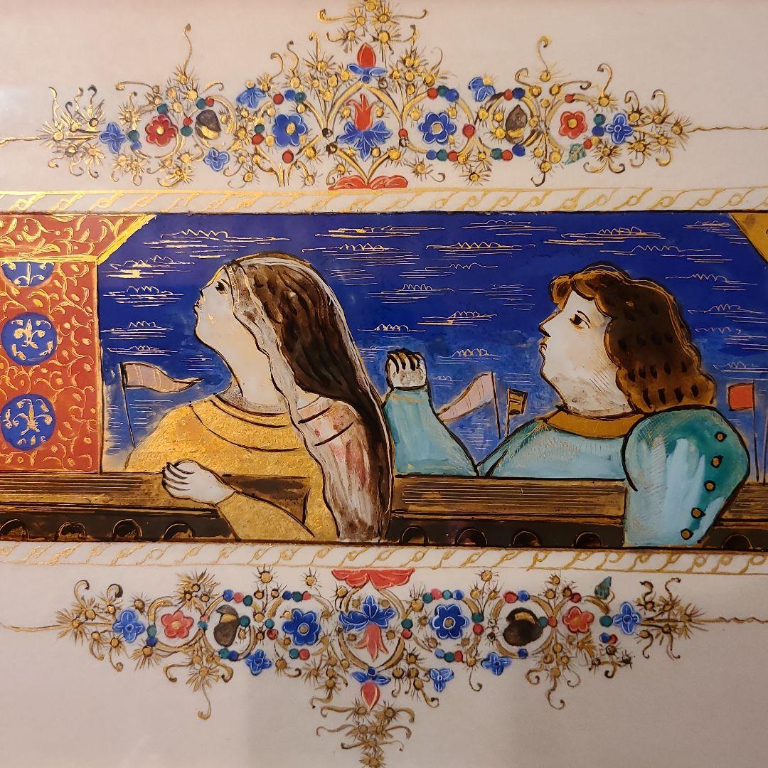 瀬本容子「真夏の夜の夢 祝典」ガラス絵 羊皮紙絵