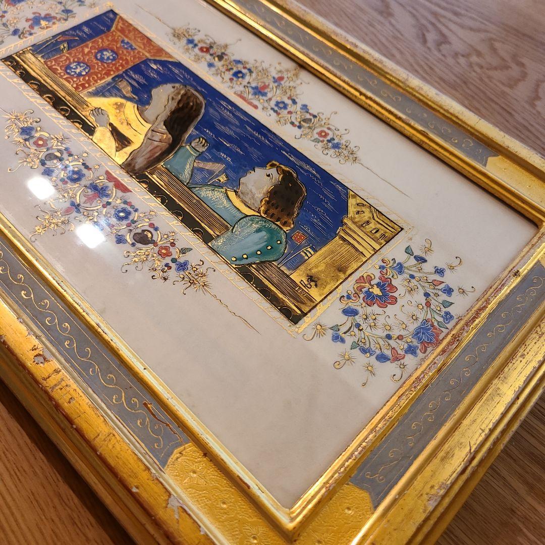 瀬本容子「真夏の夜の夢 祝典」ガラス絵 羊皮紙絵