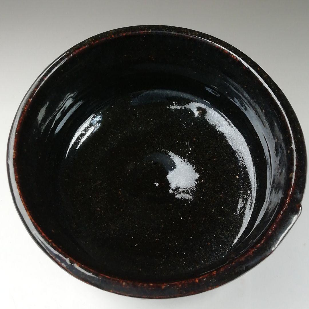 T364 茶碗 『黒釉茶碗』『竹内真三郎 造』 共箱 抹茶碗 茶道具
