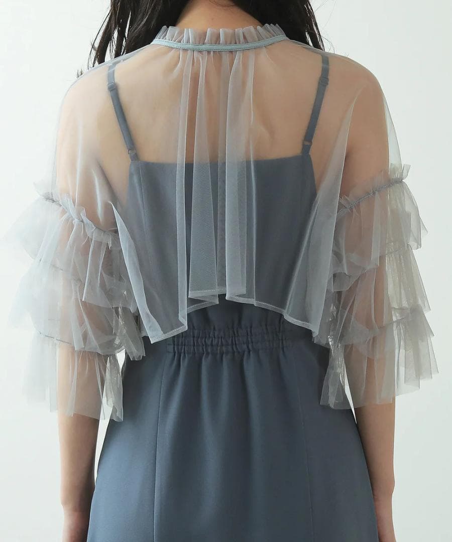 美品 カナ チュール ティアード ボレロ キャミワンピース L 大きい ゆったり