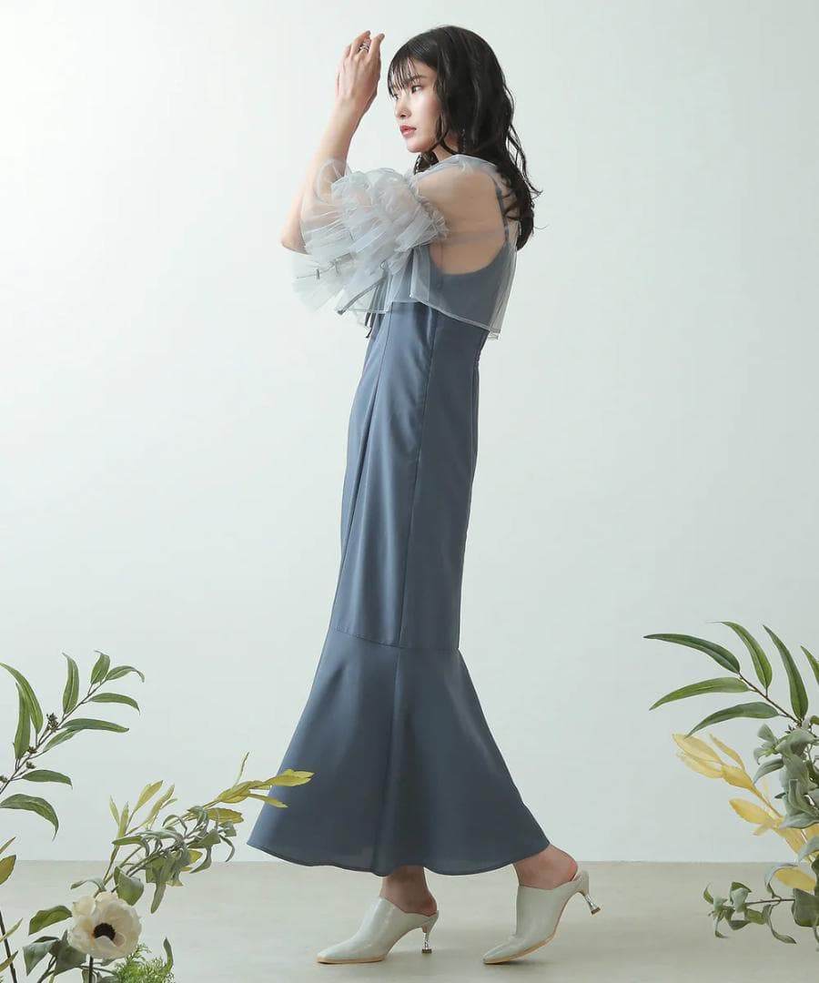 美品 カナ チュール ティアード ボレロ キャミワンピース L 大きい ゆったり