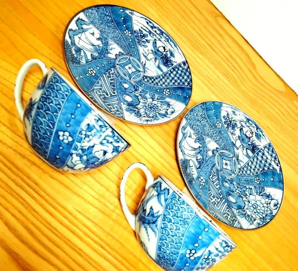 平安博峰 清水焼 コ―ヒ―碗皿