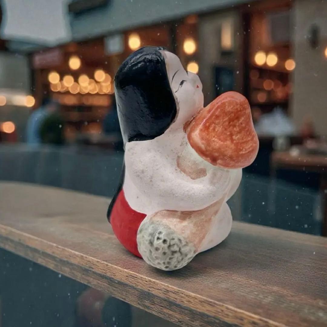 古玩】昭和初期 郷土玩具 名古屋土人形 松茸おかめ 春画人形 民藝 子孫