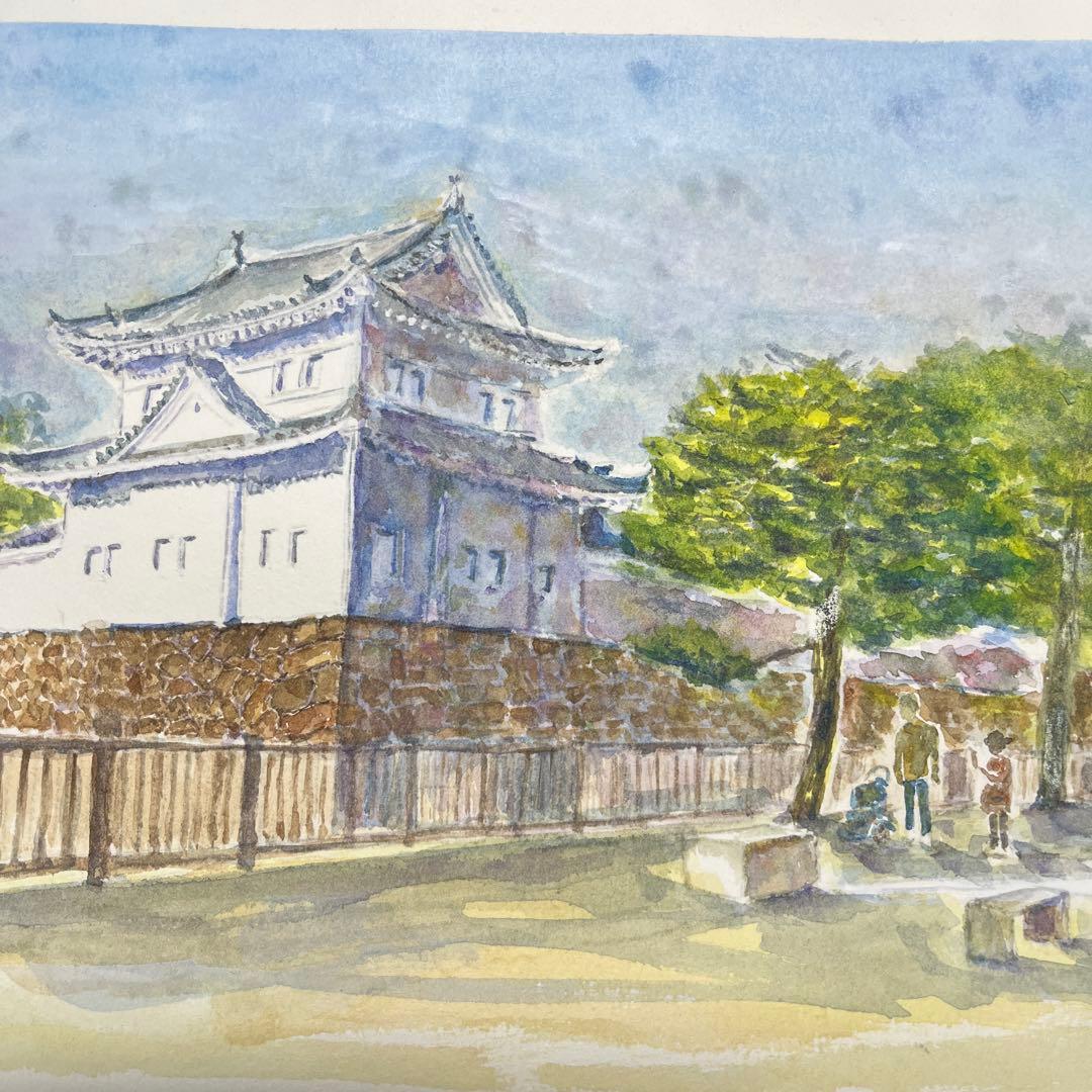 動画投稿中 F4 二条城 手描き水彩画 直筆原画 京都世界遺産
