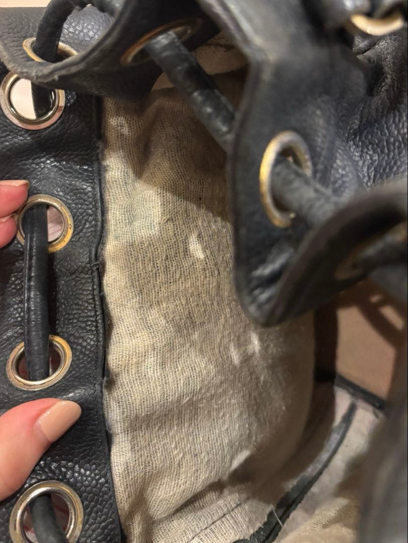 【SALE】CHANELドローストリング チェーンショルダーバッグシャネル