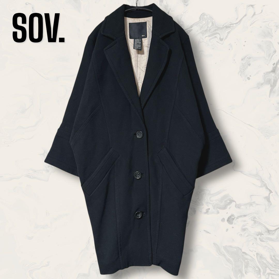 SOV. ドルマン スリーブ オーバーサイズ コート ブラック ダブスタ