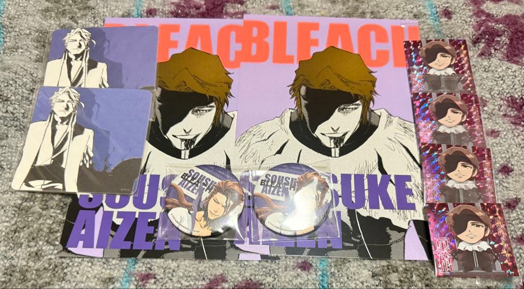 BLEACH 藍染惣右介 ポーチ】未使用]BLEACH WJ50th アクリルバッジ 藍染