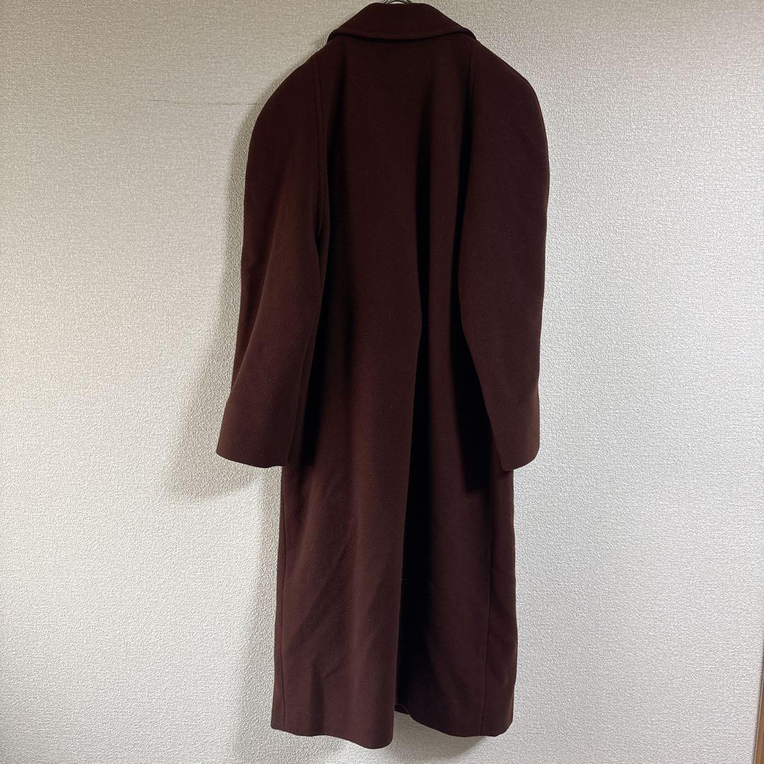 LANVIN 80s ヴィンテージ ウールロングコート フランス製 茶色 - メルカリ