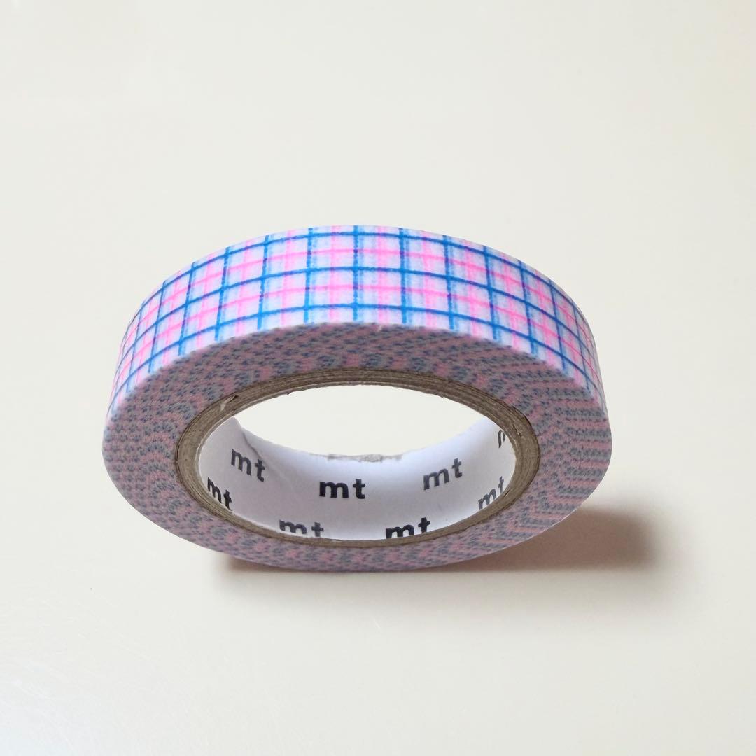 mt 廃盤マスキングテープ 方眼 ピンク×ブルー 限定サイズ？約10mm