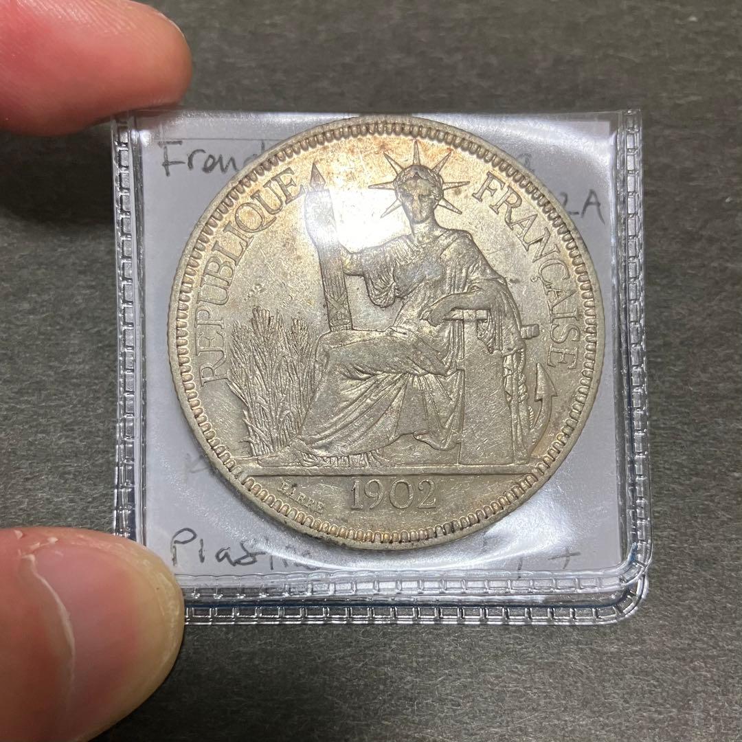 仏印1902年 1 ピアストル 貿易銀貨