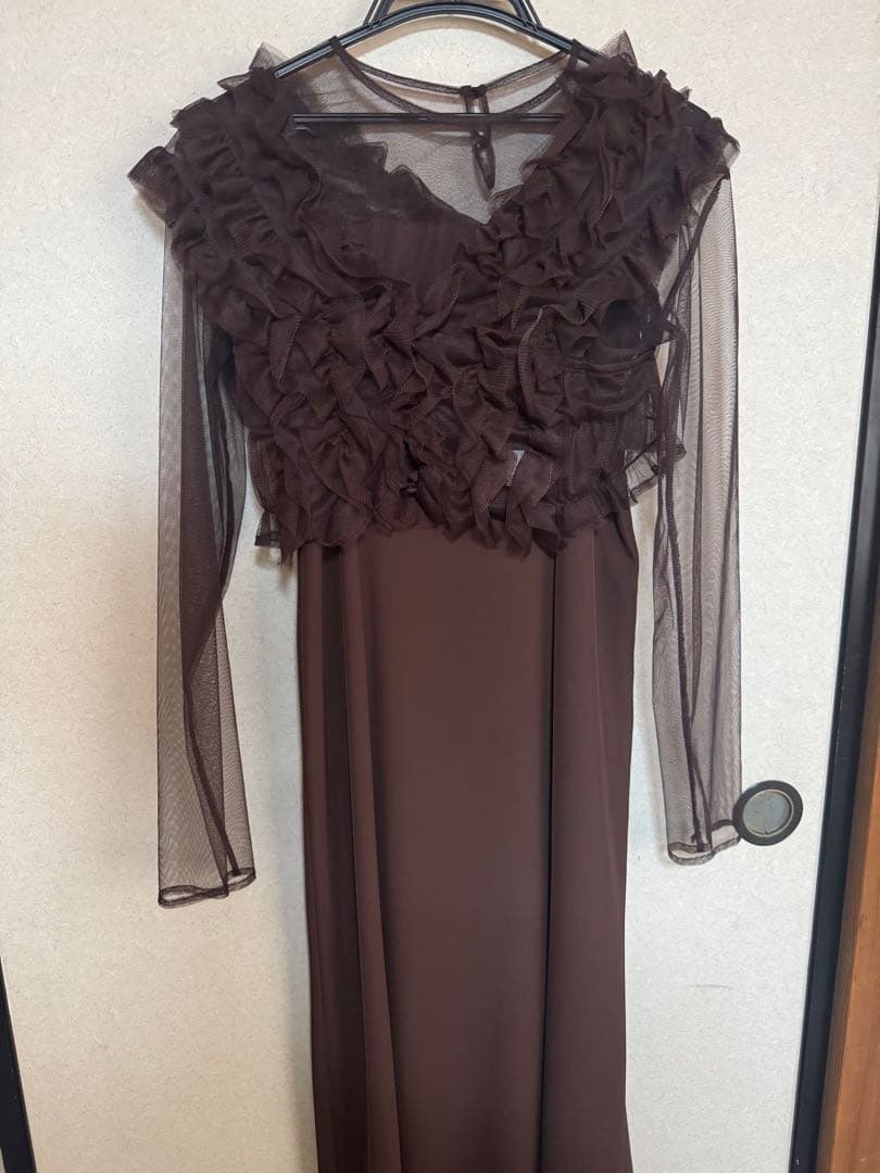 kana チュール ボリューム 3点セット　ダークブラウン　結婚式　お呼ばれ