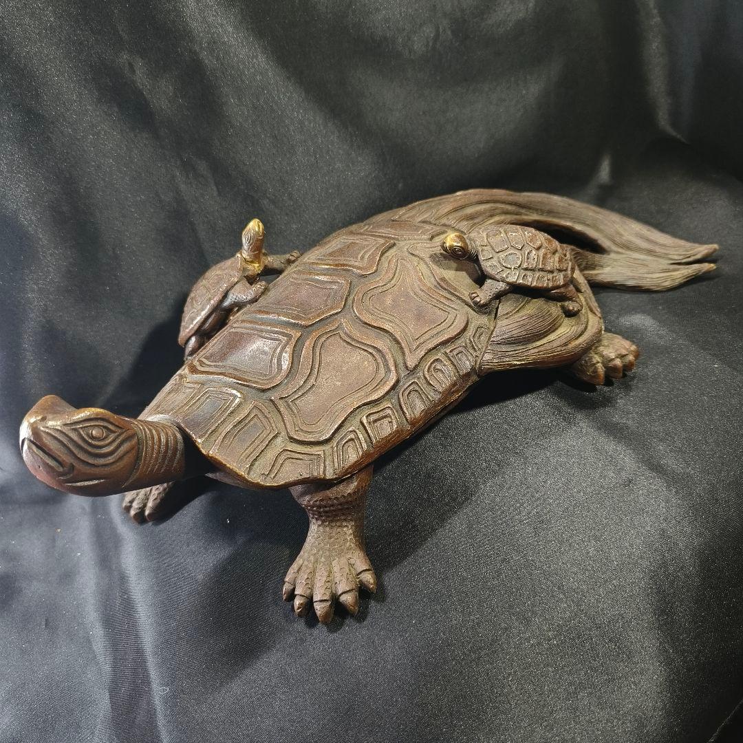 古備前 亀置物 大正骨董 縁起物 古美術 アンティーク コレクター放出美