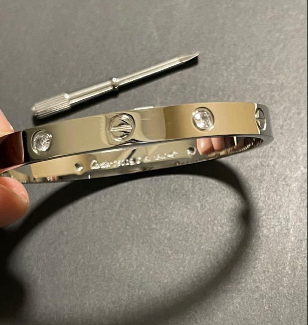 ダイヤ　ブレスレットバングル　ドライバー付き　シルバー