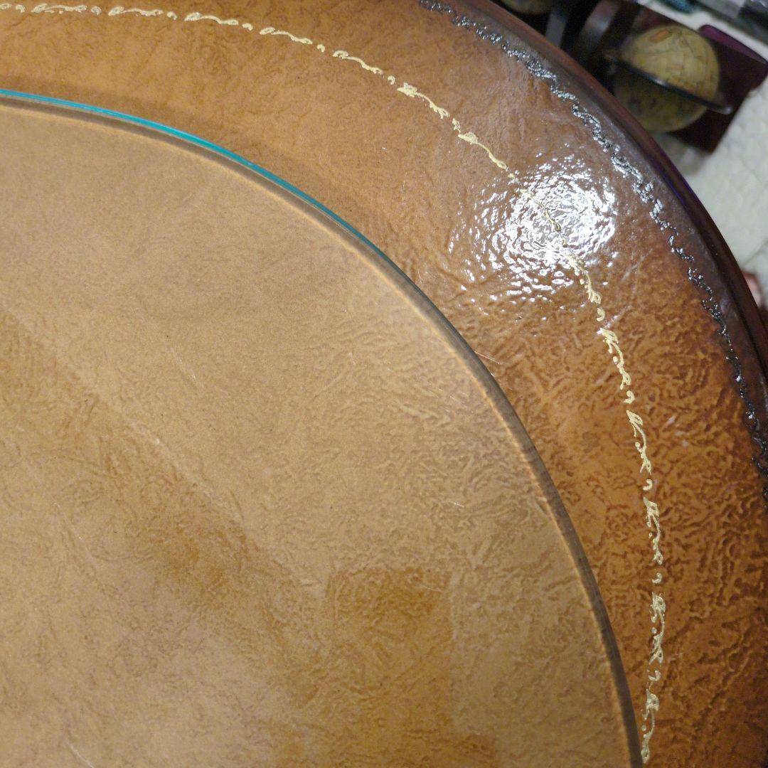 さるこ様専用ダークブラウン 木製 文机 曲線デザイン猫脚(=^・^