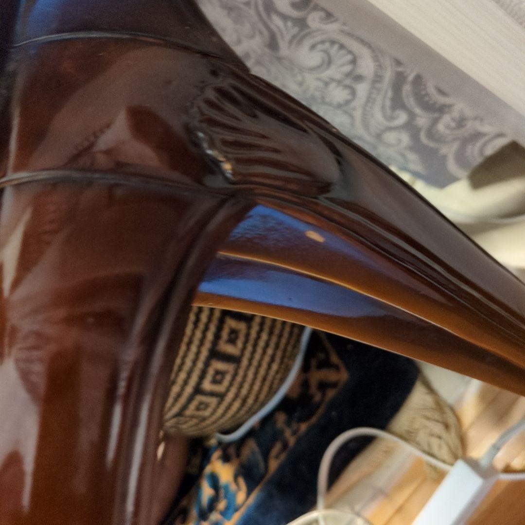 さるこ様専用ダークブラウン 木製 文机 曲線デザイン猫脚(=^・^