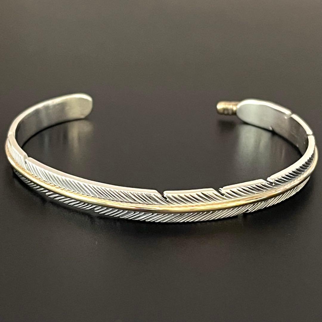 ナバホ ハービーメイス 12K GF フェザー バングル インディアンジュエリー