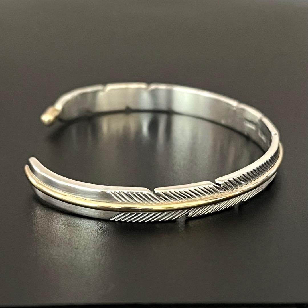 ナバホ ハービーメイス 12K GF フェザー バングル インディアンジュエリー