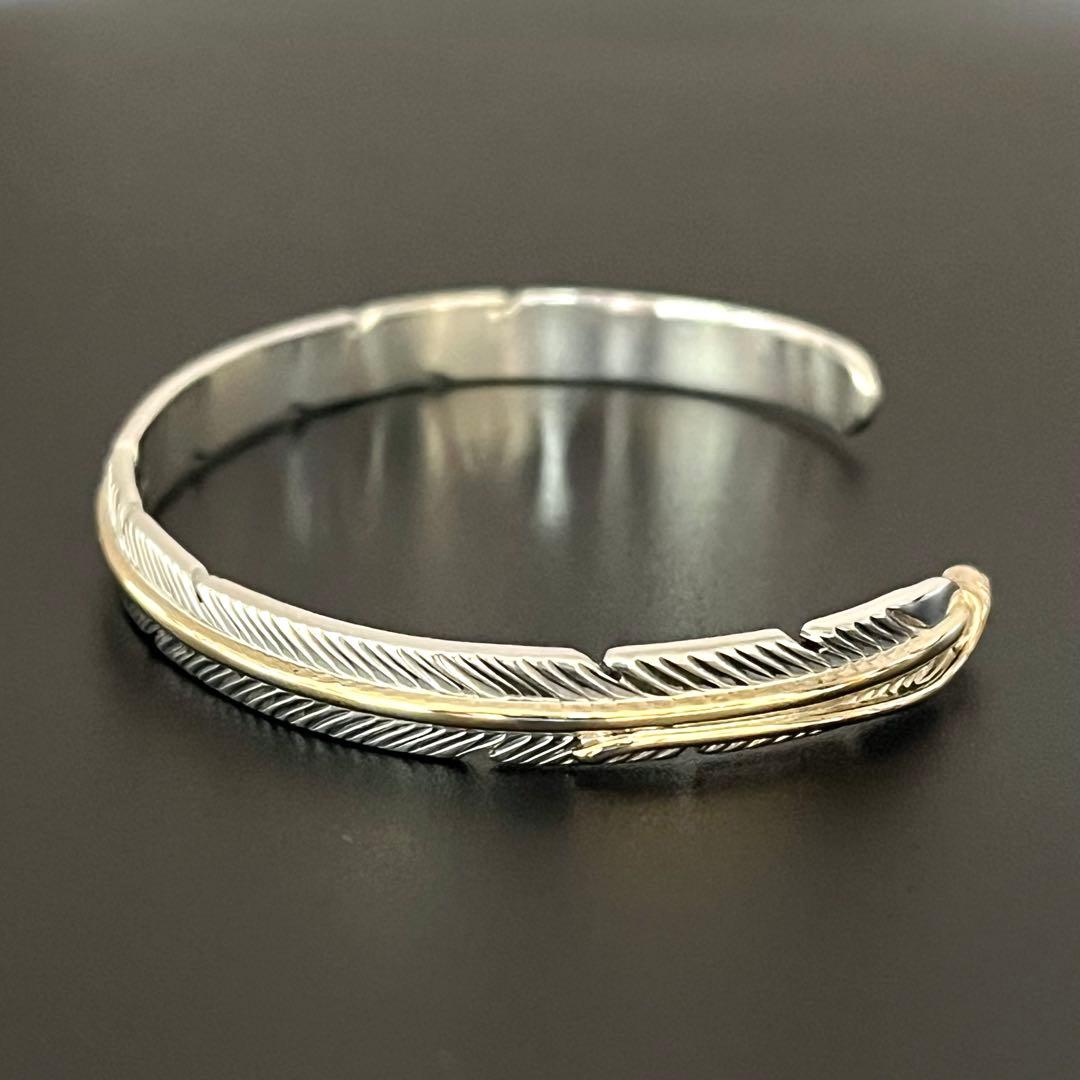 ナバホ ハービーメイス 12K GF フェザー バングル インディアンジュエリー