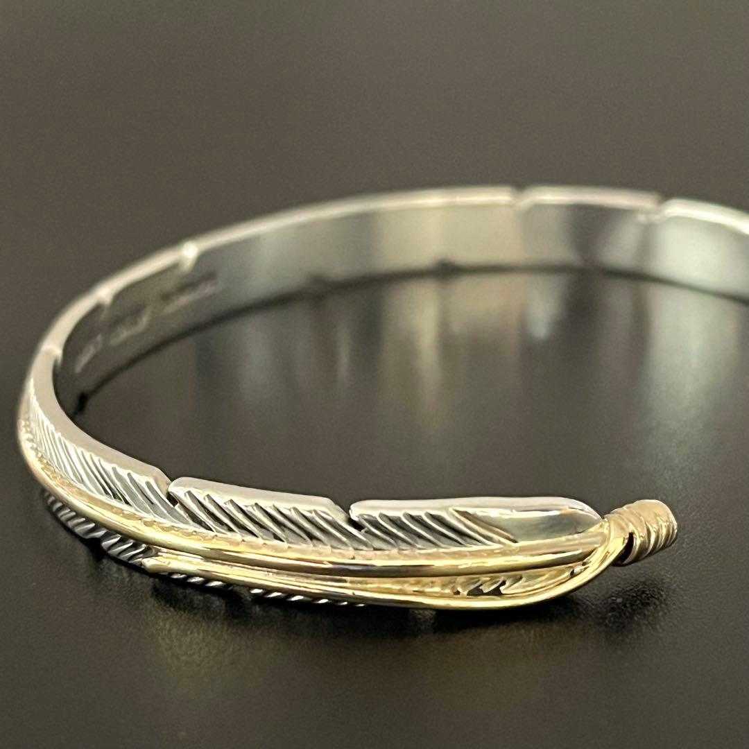 ナバホ ハービーメイス 12K GF フェザー バングル インディアンジュエリー