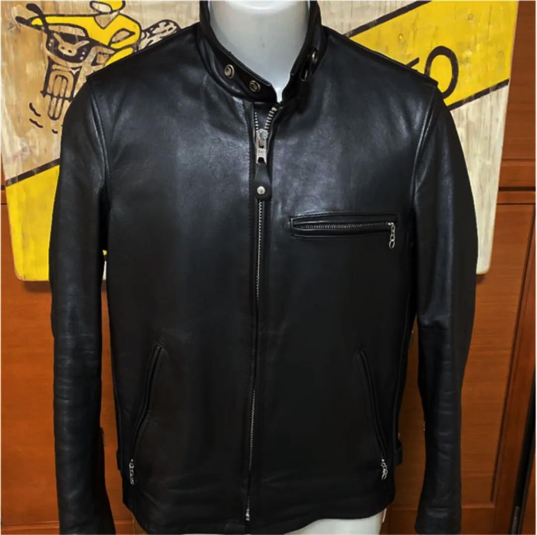 超美品‼️新型schott641 34インチシングルライダースインナーボア付